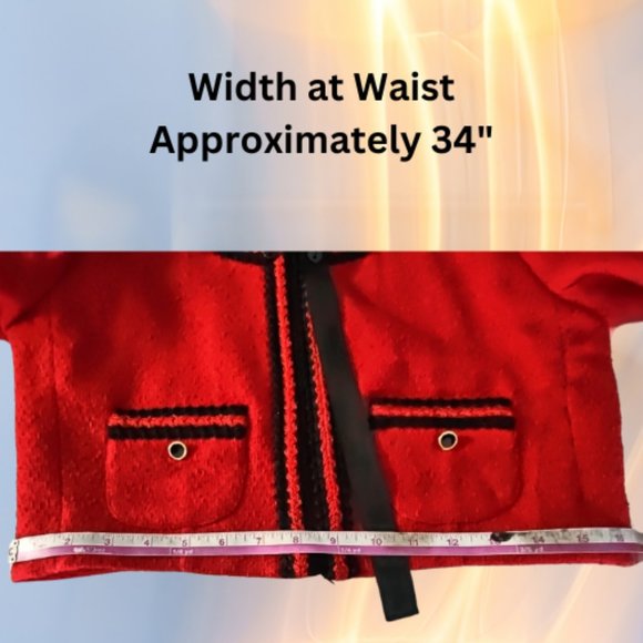 Suit Jacket by Rickie Freeman for T.J. Suits Red with Black Trim Size 4 - Picture 7 of 7